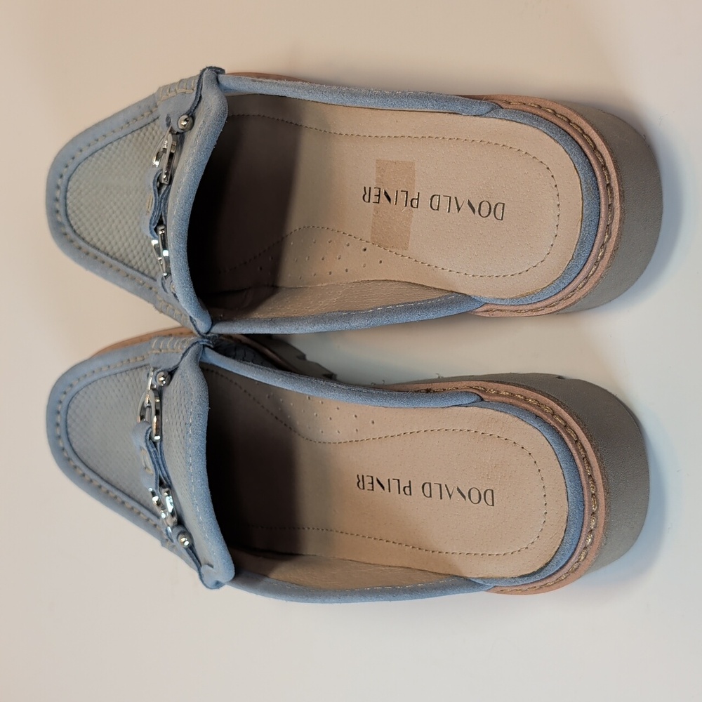 Donald Pliner Hampton Light Blue Textured Slip On Loafers Size 10 - Picture 5 of 13